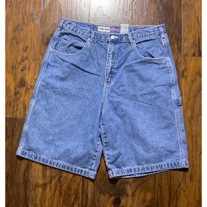 Vintage Faded Glory Carpenter Denim Shorts Mens 36 Blue Jean Baggy 90s